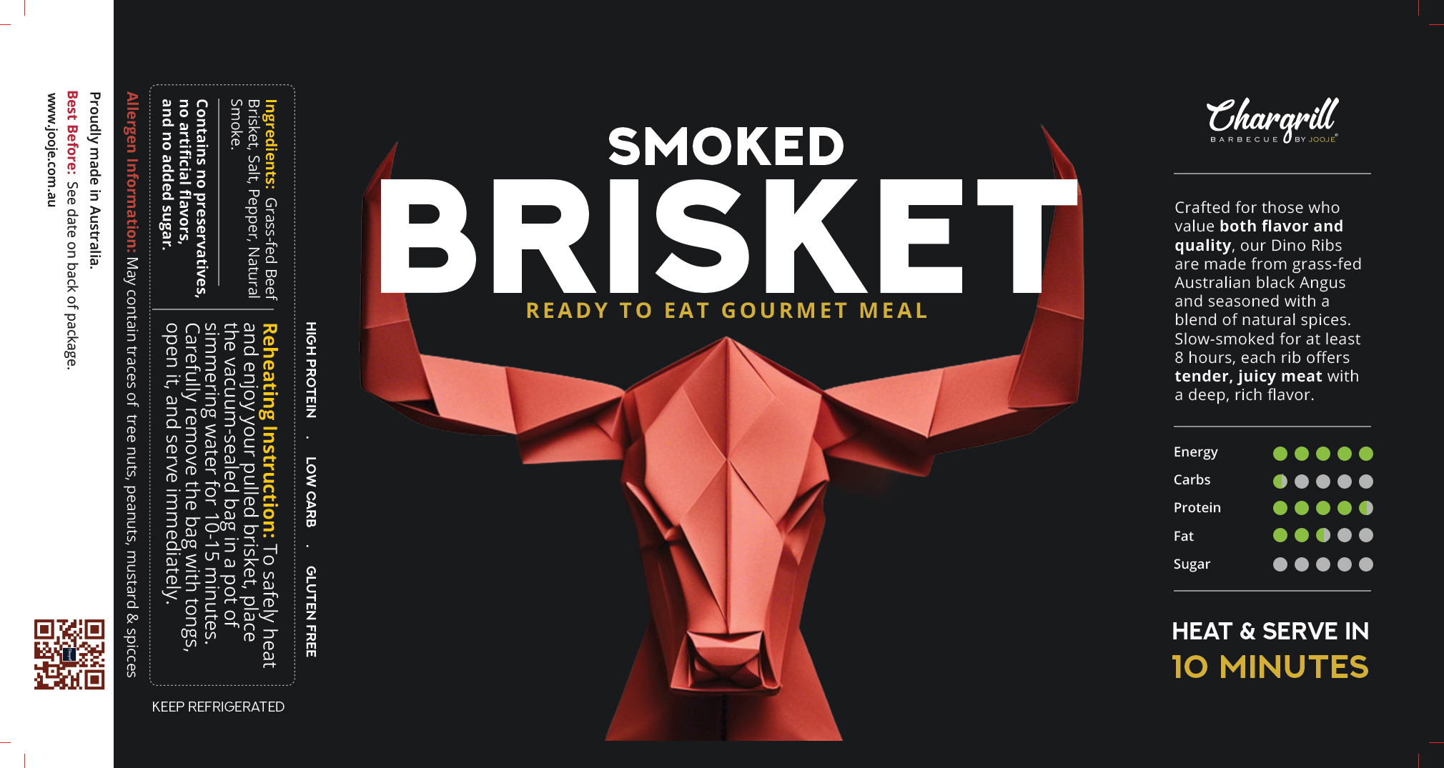 Final Brisket +Bleeds & Crop Line Brisket Meal Pack Ready to eat from Chargrill BBQ by Jooje in Gold Coast